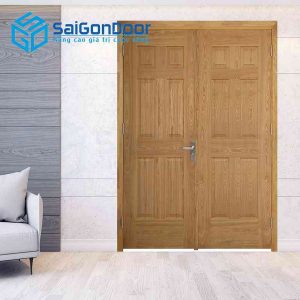 Cửa Gỗ HDF Veneer 2 canh 12A soi