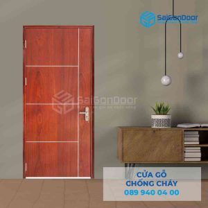 Cửa Gỗ Chống Cháy MDF Veneer P1R4 Cam xe