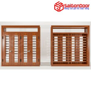 Cửa Nhôm Vân Gỗ SGD-CNVG-48